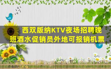 西双版纳KTV夜场招聘晚班酒水促销员外地可报销机票